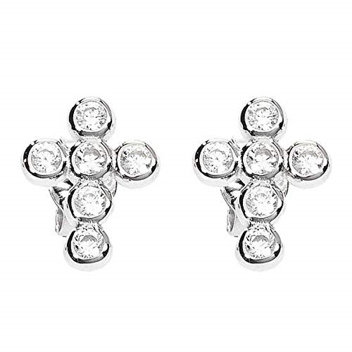 Earrings Amen Woman A-Men in Silver Cubic Zirconia OBOBB - OBOBB